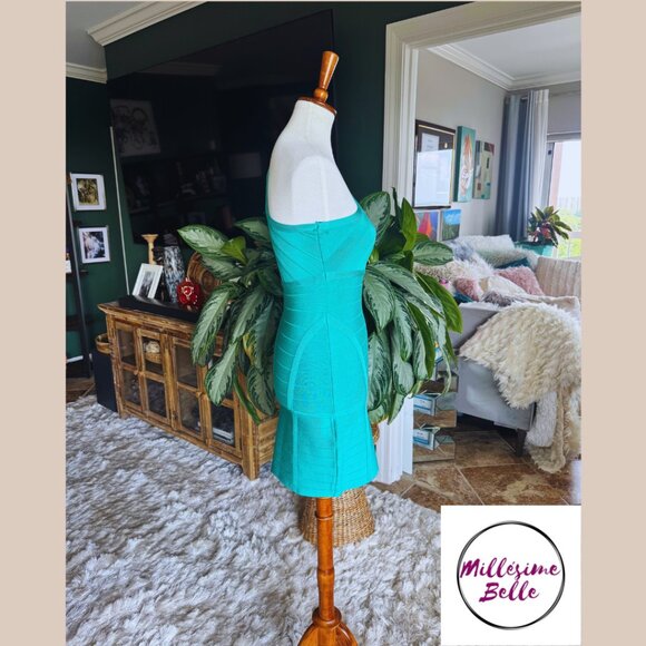 Bebe Bodycon Turquoise Dress - Picture 6 of 10